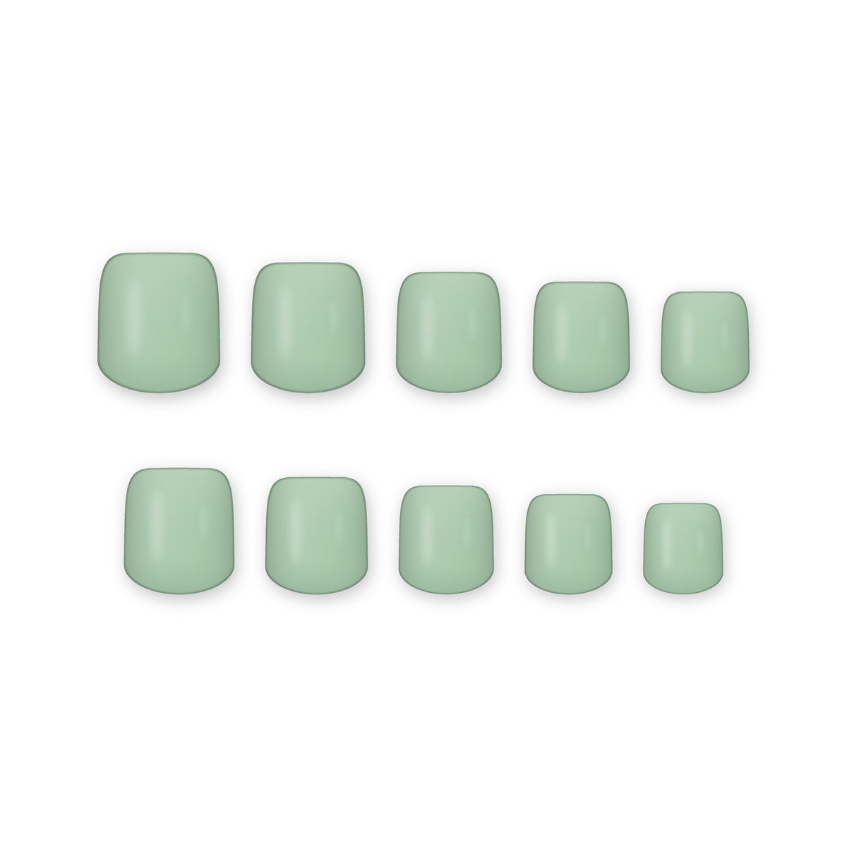 Sage Short square press-on nails on white