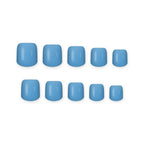 Sky Blue Short square press-on nails on white