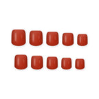 Tomato Red Short square press-on nails on white
